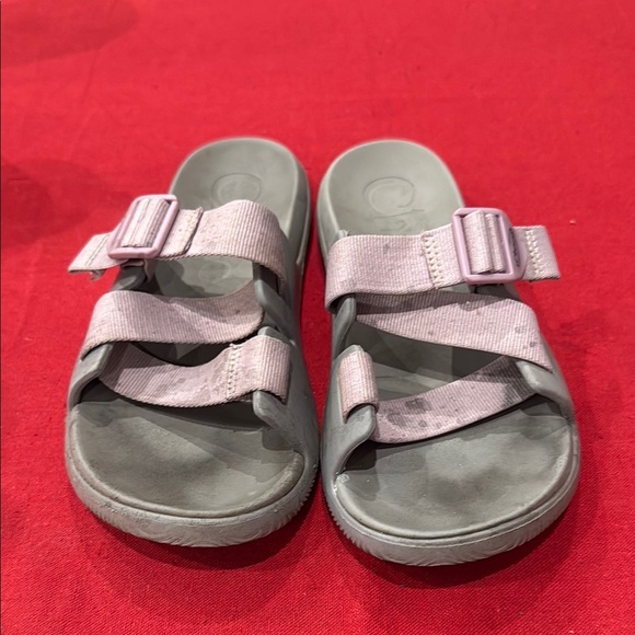 Chaco Gray and Purple Sandals with Adjustable Straps - Picture 1 of 4
